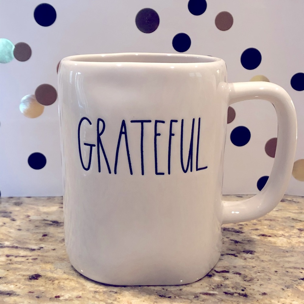 VHTF Rae Dunn GRATEFUL ceramic mug